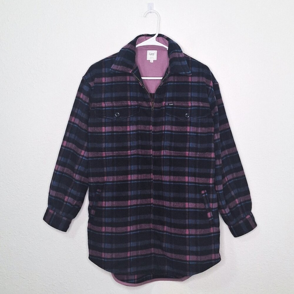 Lee Shacket Jacket Plaid Sz XS Oversized Wool Blend Western Preppy Normcore